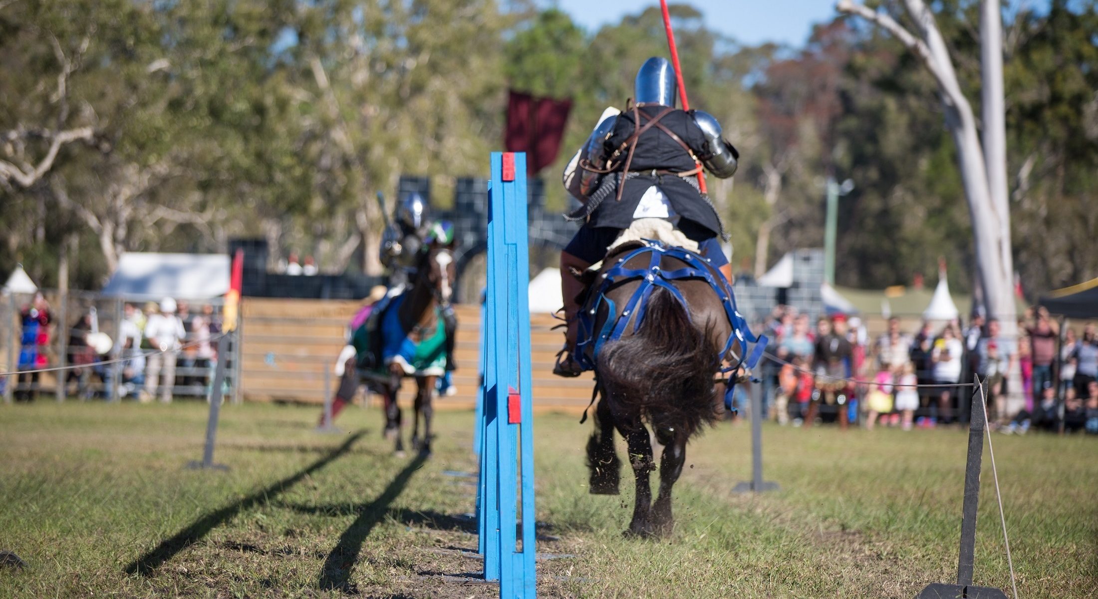 Abbey Medieval Festival jousting tournament with horses