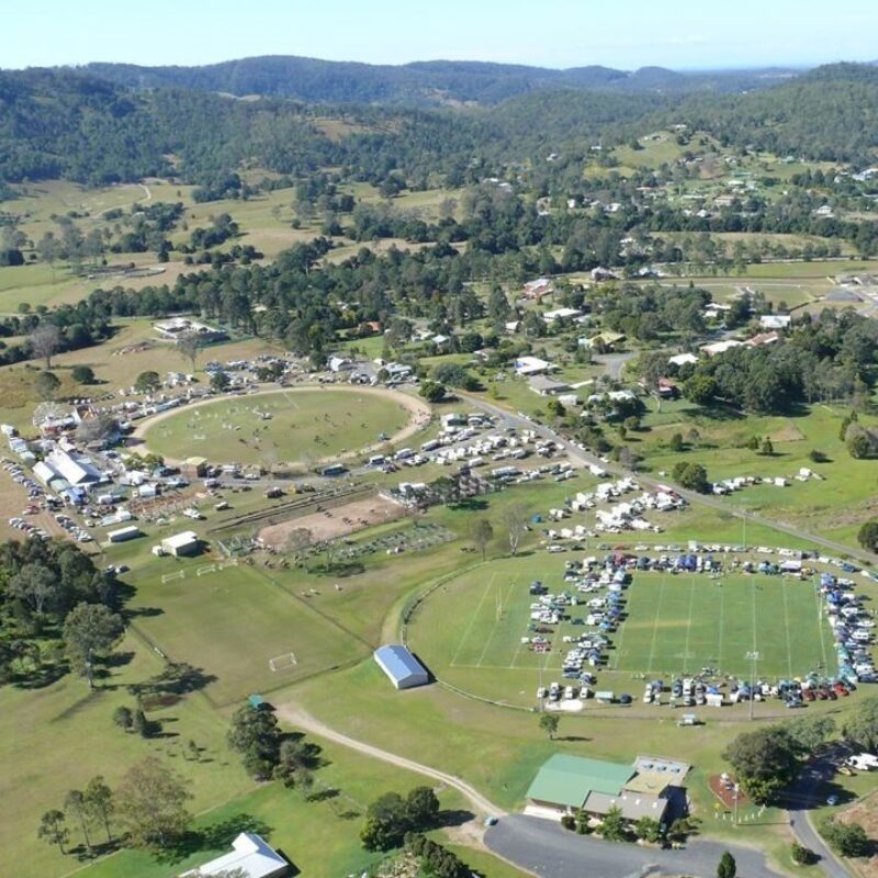 Dayboro Showgrounds drone pet friendly camping near Brisbane Moreton Bay Region
