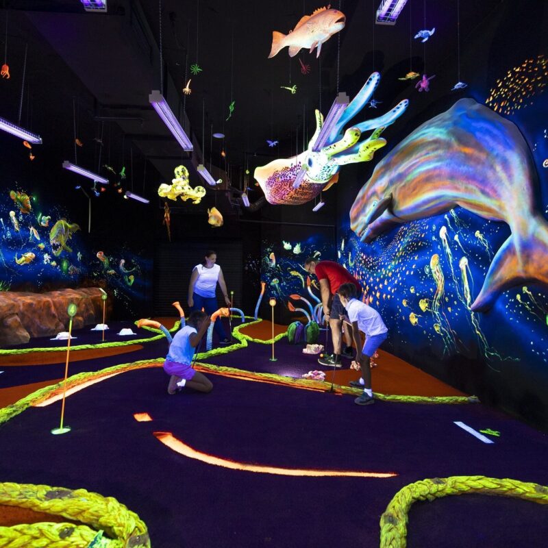 Undersea putt and play underwater cave family mini golf redcliffe moreton bay Region