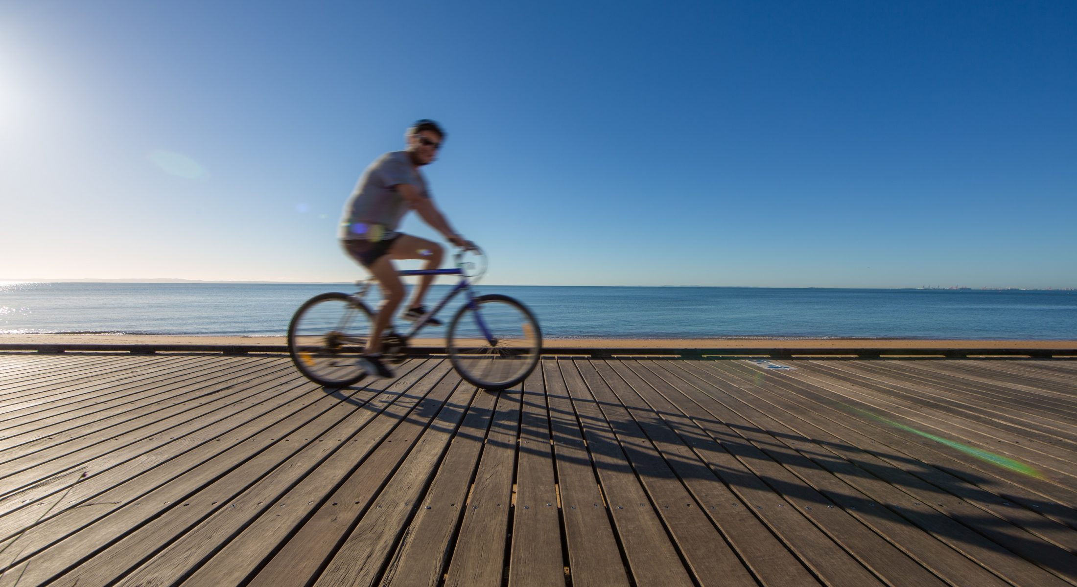 Morning At Redcliffe Beach Bike Cycle Along Boardwalk 2