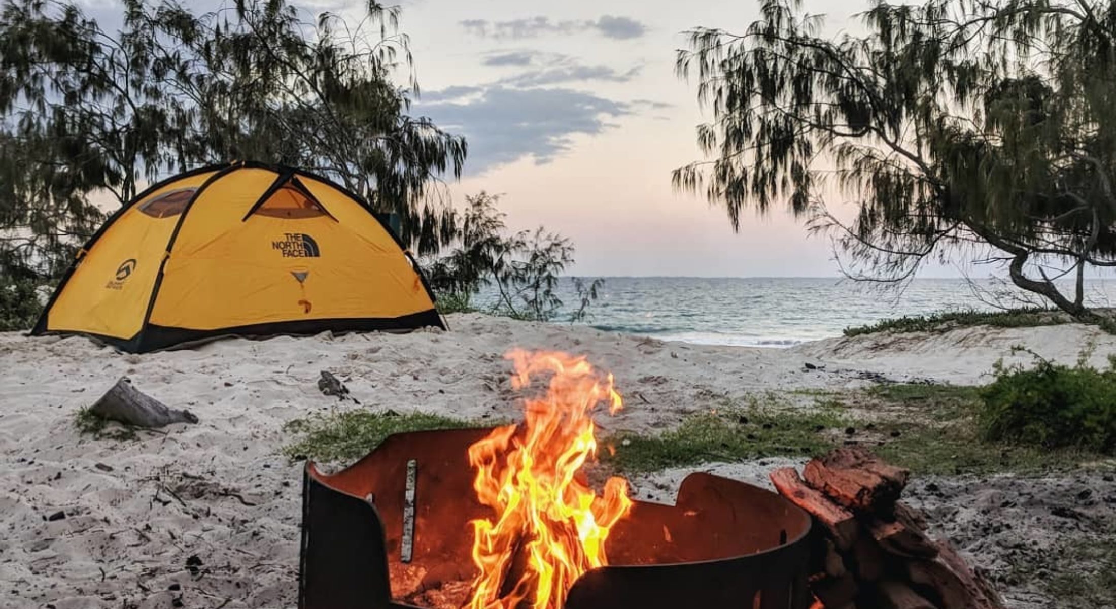 Ocean beach Bribie Island National Park Camping near Brisbane credit merebear14